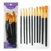 10-Piece Children's Paint Brush Set: Blue Handle Nylon Brushes for Acrylic, Watercolor, and Oil Painting