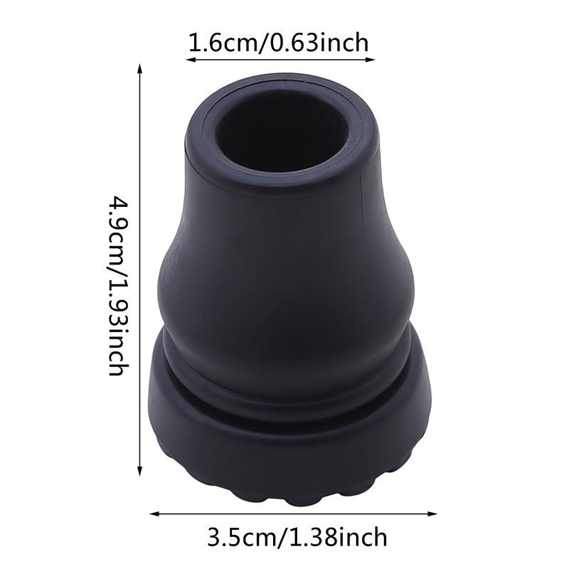 Rubber Pad Cap Non-Slip Walking Stick Crutch Cane Bottom Pads Cover Protector Climbing Hiking Trekking Pole Tip Black 16/19/22mm