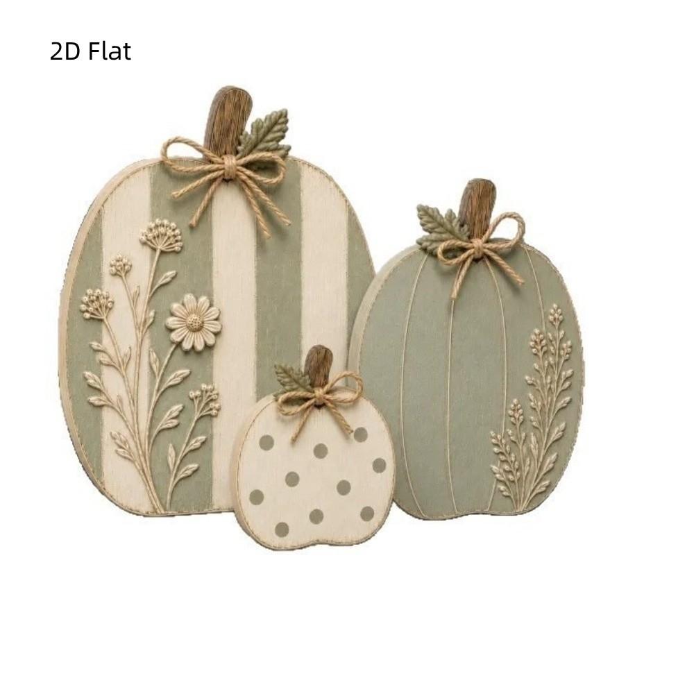 3 pcs Dots Flower Wildflower Pumpkin Figurine Home Decor Tabletop Ornament Fall Season