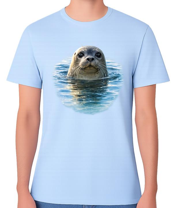 Seal Swimming Ocean Wildlife T-Shirt Cute Marine Animal Unisex Tee S