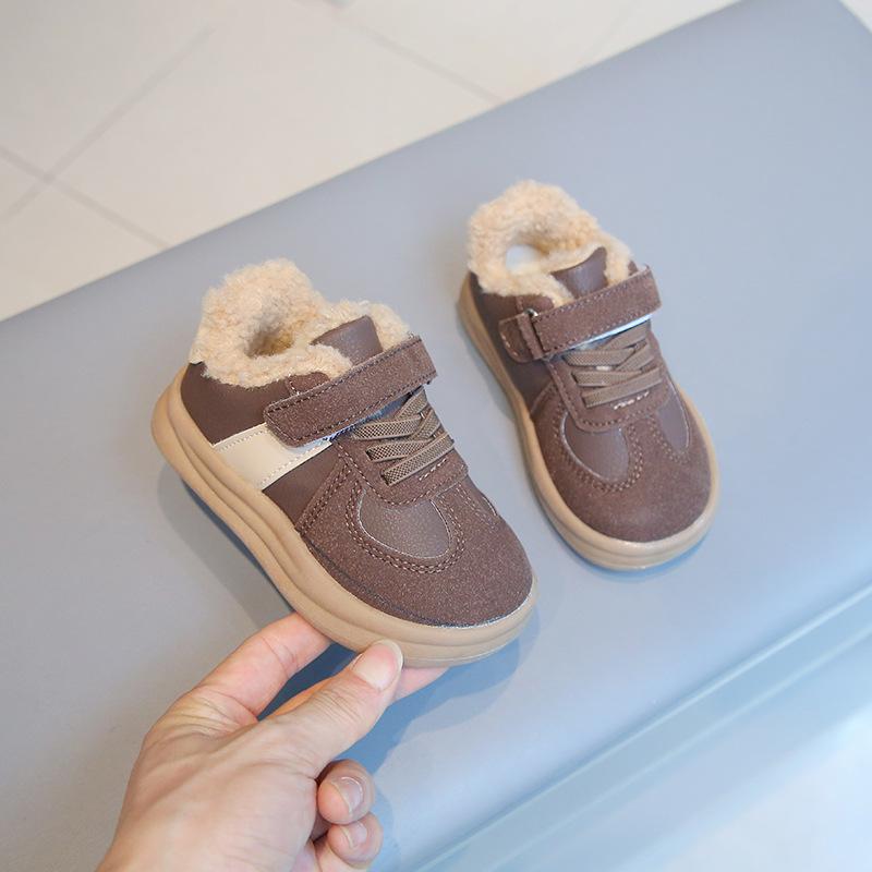 

Мальчики и девочки 2025 зима новая повседневная флисовая обувь для скейтборда модные детские теплые хлопковые ботинки детская обувь спортивная обувь 26 yards/inner length 16cm