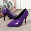 Fashion Spring Autumn Women's Pumps Pointed Toe V-Mouth Fashion Thin High Heels Shoes for Women Solid Color Heeled Dress Single Shoes