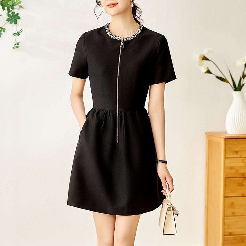 

Ladylike Rhinestone Beaded A-Line Waist-Slimming Short Dress Extra Large (XL)