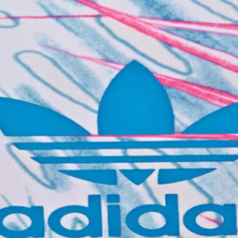Adidas Originals Serie Trefoil Cuello Redondo Suave Cómoda Camiseta Manga Corta Hombre Tops Azul Rosa AJ7856