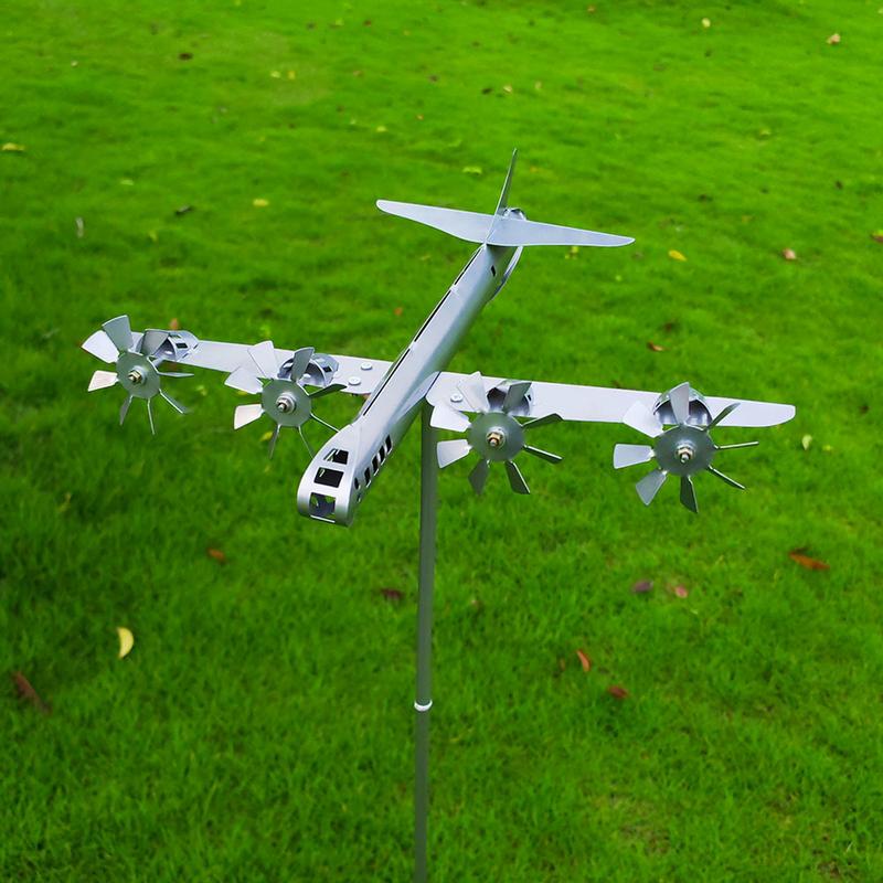 Metal Airplane Weathervane Flat Metal Airplane Handmade Airplane Weathervanes Windmill Spinner Decor Outdoor Weathervanes Decor