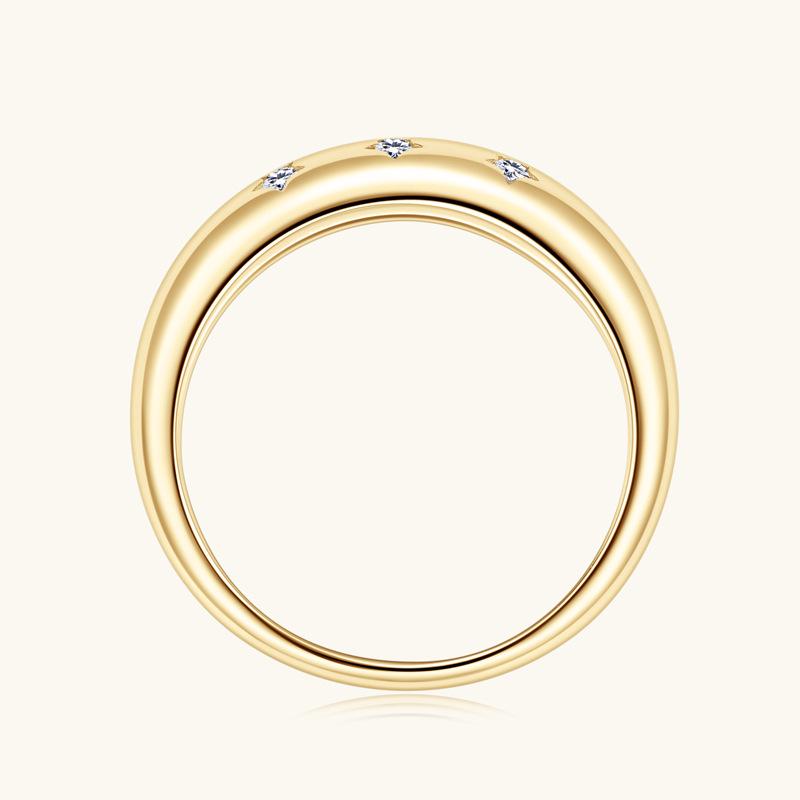 Silvere Glam The Trendy And Fashionable "full Sky Star" Moissanite Ring Is A Cool S925 Sterling Silver Index Finger Ring And Jewelry