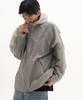 Placestudioman Athletic Cuff String Detail Windbreaker Hooded Jacket [Grey]