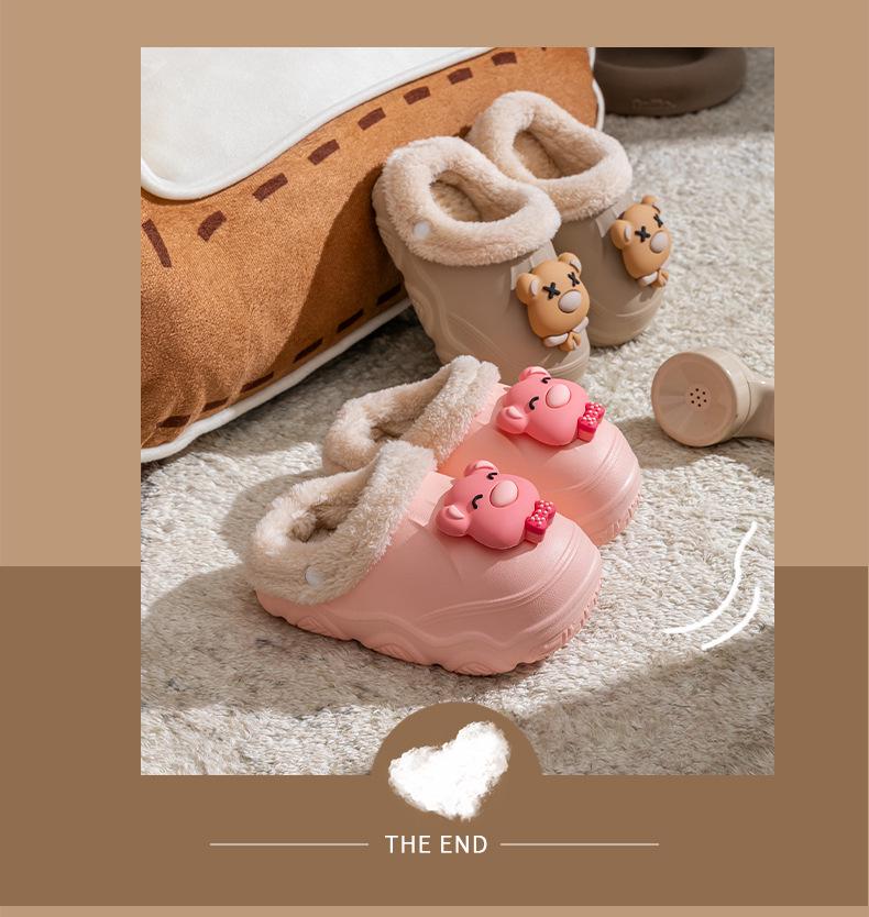 Cozy Waterproof Cotton Slippers for Kids: Warm, Velvet-Lined, EVA, Detachable, for Boys and Girls, Big Kids & Toddlers, Parent-Child Matching