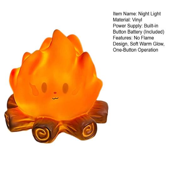 Night Light No Open Flame Safe Design Soft Warm Yellow Light Flame Pet Shape Battery Operated Children Bedroom Lamp