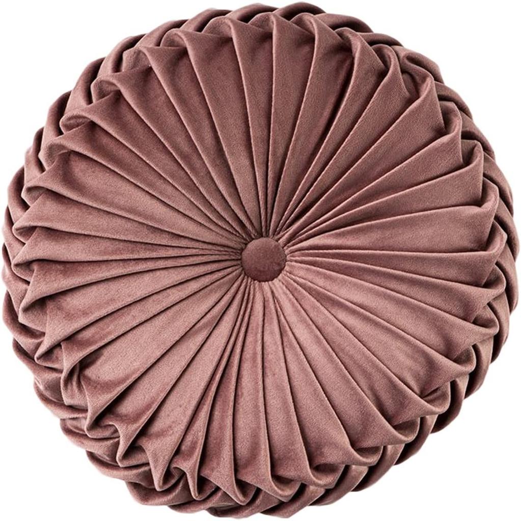 Craftsmanship Pleated Throw Pillow Home Decorative Round Pumpkin Velvet Cushion Floor Pillows for Living Room Chair Couch Sofa