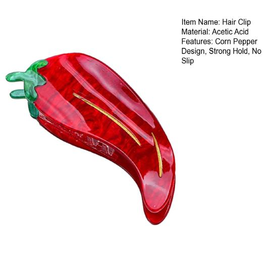 Hair Claw Corn Pepper Design Back Head Shark Clip Easy Hold No Slip Updo Hair Styling Tool Hair Accessory