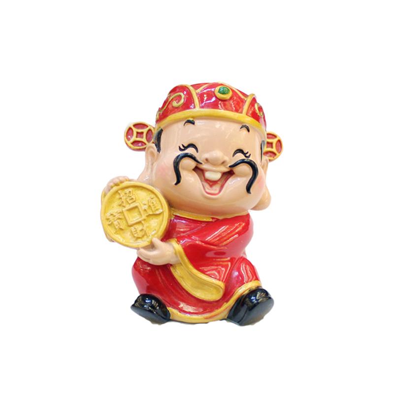 Resin God Of Wealth Mascot Feng Shui God Of Wealth Statue Office Supplies Crafts