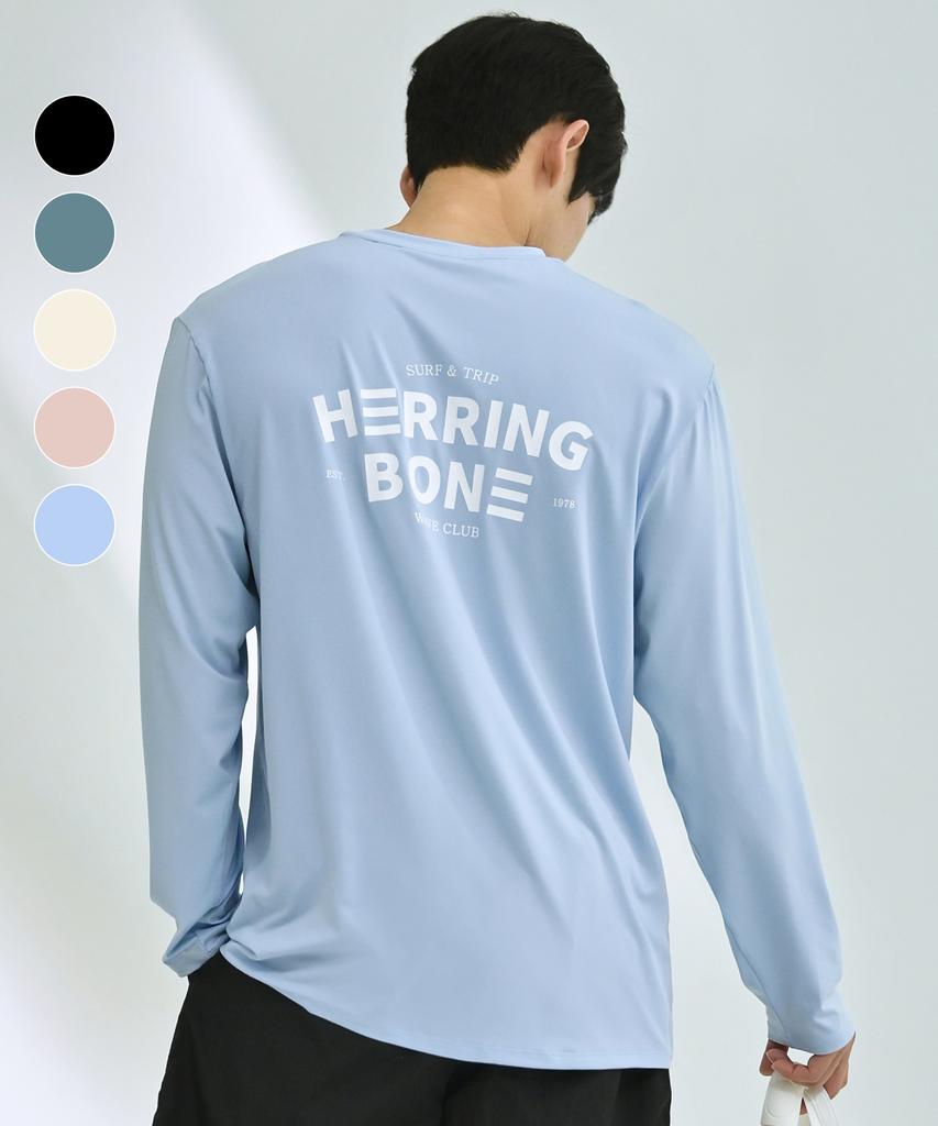 Helingbon Men'S Loose Fit Rash Guard Big Logo Long Sleeve (7 Colors) / Rj408M (A Type)