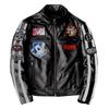 New Multi Logo Genuine Leather Jacket Men Slim Fit Biker Coat Pure Cowhide Short Trendy Outerwear