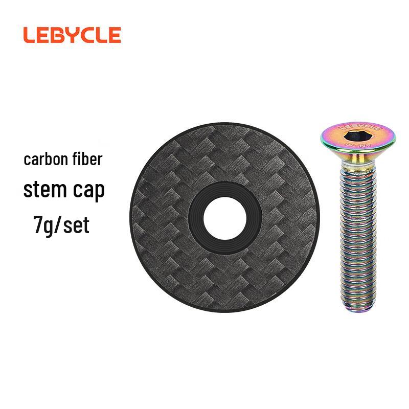 LEBYCLE Carbon Fiber Stem Cap with Titanium Screw Set
