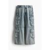 H M Loose Cargo Jeans deniM Blue