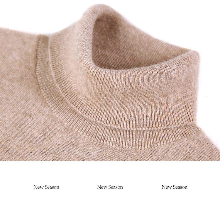 [100% Sheep Wool] Winter Warm and Comfortable Two Collar Woolen Sweater Solid Color Versatile Knitted Base Sweater