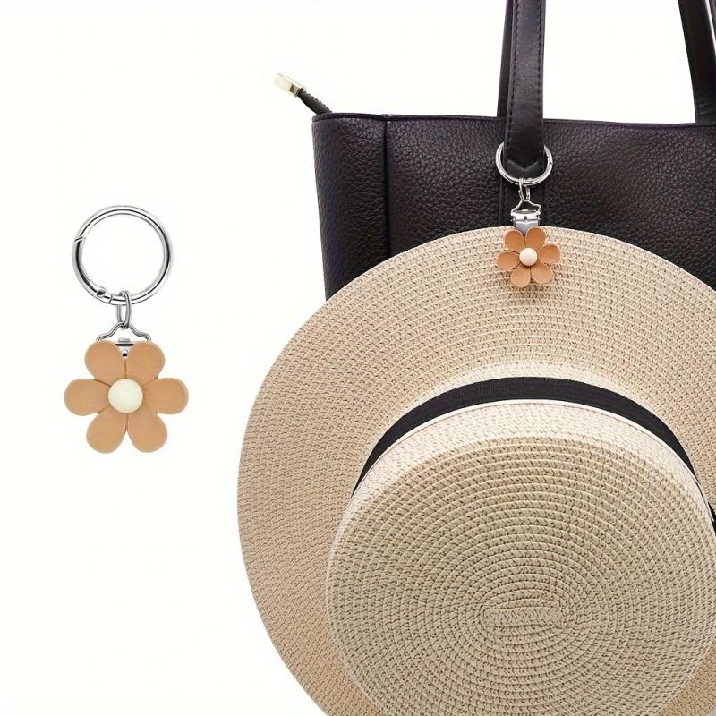 Outdoor Travel Hat Clip Hook Scarf Buckle PU Leather Handbag Hat Clip Summer Sun Hat Storage Buckle Clip
