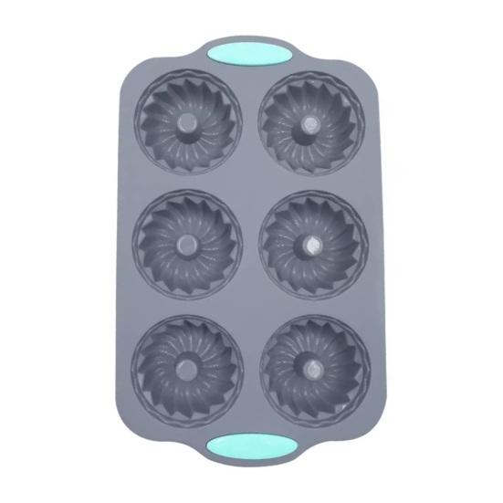 6-dutinková silikonová forma na věnec Vánoční pečicí forma na cupcakes mýdlo čokoládu Flexibilní DIY řemeslná forma a forma na sváteční pochoutky