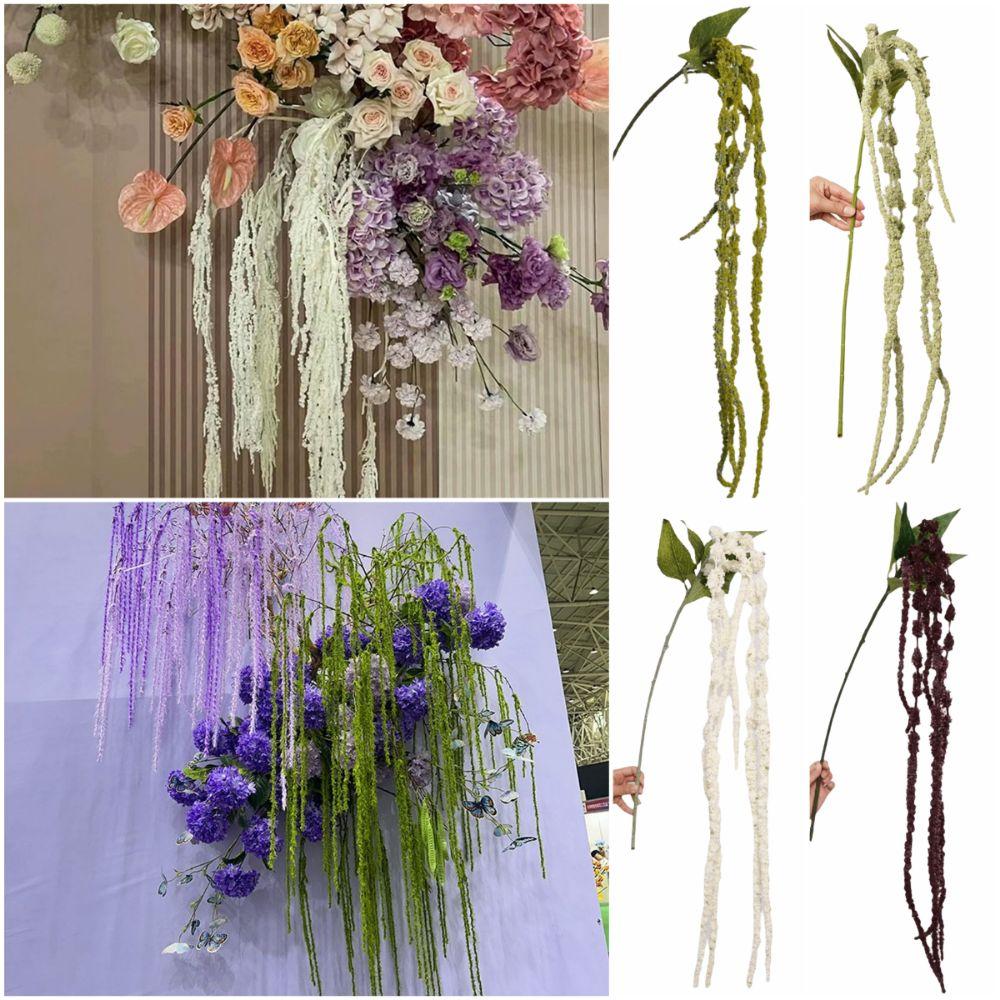 6 Heads Amaranthus Artificial Hanging Plant Hanging Long Tassel Flower European Wedding Decoration