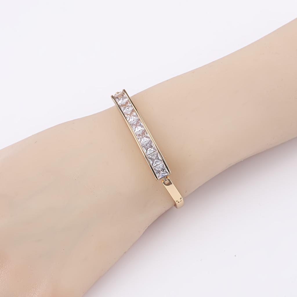 18K De Oro Gold Plated Cubic Zirconia Copper Pro Mayor Pulsera De Mujer Fashion Jewelry Custom Diamond Women Bracelet