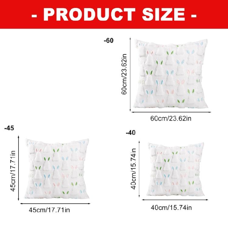Double Pack Decorative Pillowcases Stitched Rabbit Pattern Easter Decoration Pillow Cover Soft Fabric