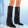 Fashion Fashion Pointed Toe Knee High Boots Women Autumn Winter High Heels Chelsea Boots Woman Plus Size Slip On Gladiator Botas Mujer