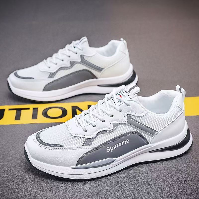 

Spring and summer new breathable men s casual shoes men s low-top mesh men s shoes trendy sports shoes board shoes men s 44 белый