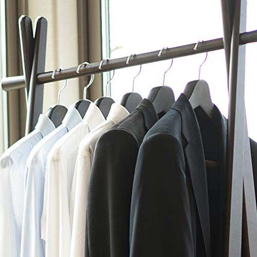 Nakata Hanger - Made In Japan: Set of 5 Wooden Men's Suit Hangers with Felt Bars, Smoke Brown, SET-01 (430mm)