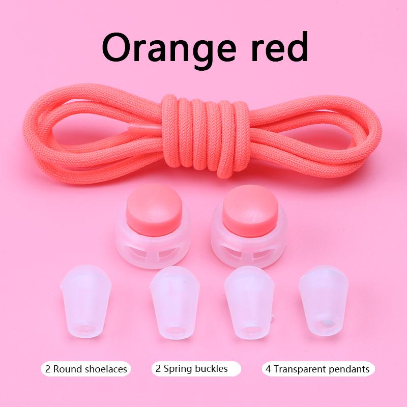 Spring Lock Shoelaces No Tie Shoe Laces Sneakers Round Elastic Shoe Lace Kid Adult Quick Without Ties Shoestrings Rubber Bands