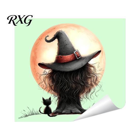 Halloween Bedroom Wall Art Glow in The Dark Switch Outlet Stickers, Cute Black Cat Witch Theme Decals Pumpkin Skull Decals, Waterproof Self-Adhesive