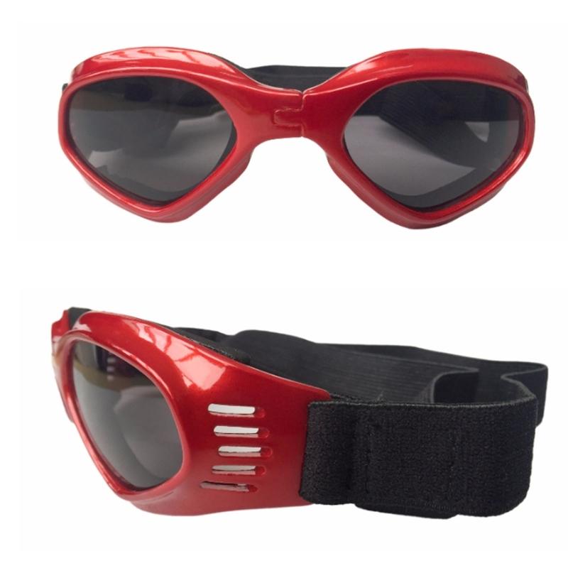 Foldable Dog Sunglasses for Outdoor Windproof Waterproof Pet Eye Glasses For Small Dogs With Adjustable Elastic Strap