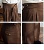 Herren Italienische Neapolitanische High-Waist Gerade Hose: Britischer Retro-Stil für Frühling & Herbst