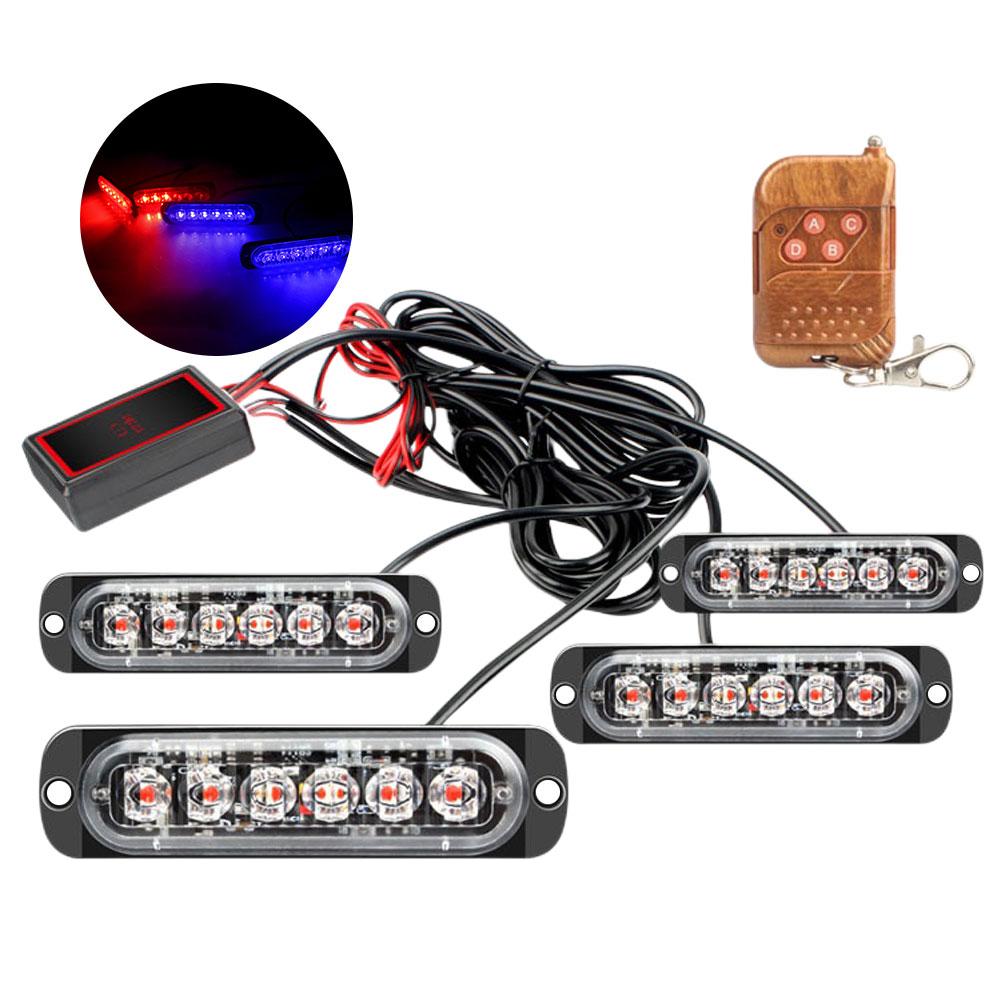 6-LED Grill Auto Stroboskop Polizei Licht Stroboskop Notfall Fernbedienung Kabellos Blinker Anzeige Warnung Stroboskop Lampe
