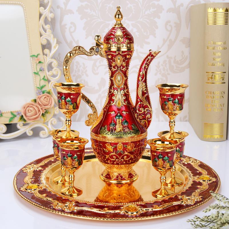 Weinkanne Farbe Zinn Baijiu High-End Kreatives Heimdekorationsstück Geschenk für Männer Weinset Teegeschirr, Weinglas