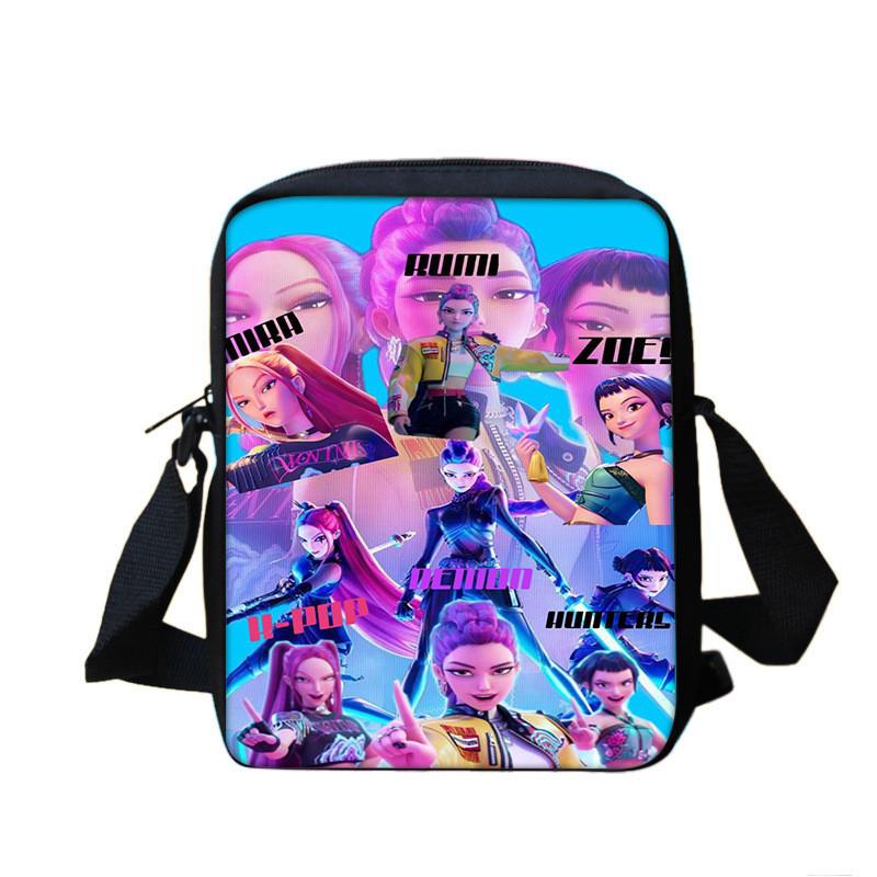 Borsa a tracolla Kpop Demon Hunters con design stampato per studenti delle scuole medie