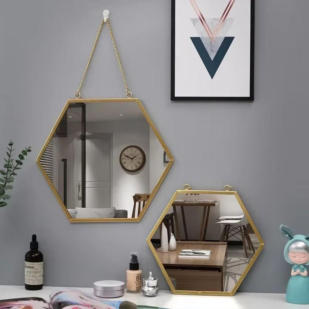 Metal Chain Creative Makeup Mirror Wrought Iron Wall Hanging Mirror  Home Decor