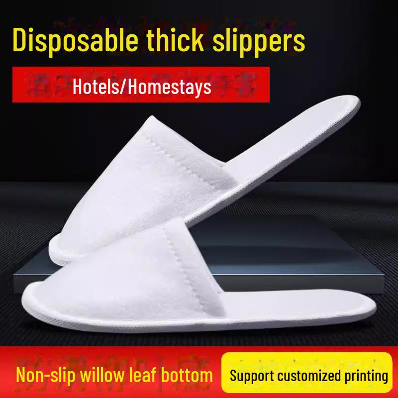Plush Winter Non-Slip Disposable Slippers for Hotels & Homestays