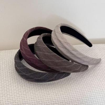 Korean-Style Embossed Twill Wide Headband