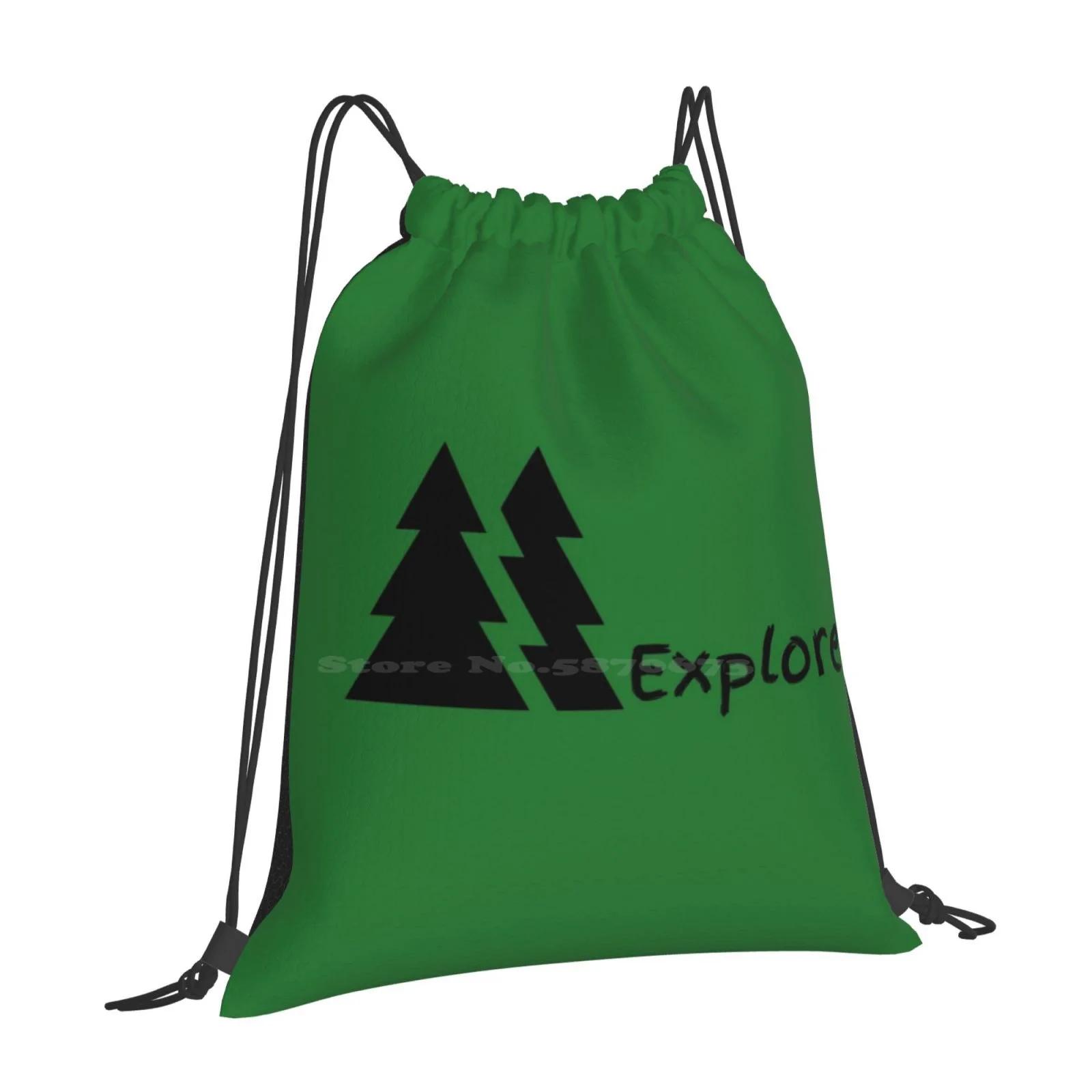 Explore Hot Sale Backpack Fashion Bags Nature Explore Floral Design Tree Forst Hiking Travel Motivational Quote Simple OneSize