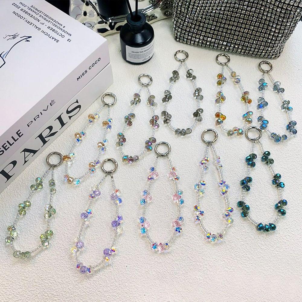 Hand-beaded Mobile Phone Lanyard Strap Crystal Car Keychain Fashion Phone Hand Rope