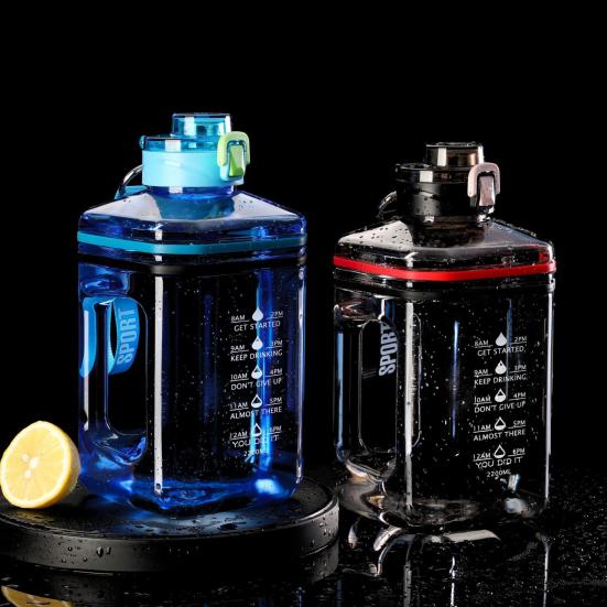Bollitore Trasparente 2,2L Forma Quadrata Risparmio di Fatica Grande Capacità Unisex Borraccia Sportiva per Uscire