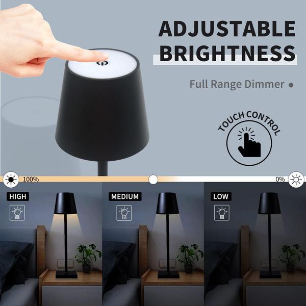 מנורת שולחן LED USB סוללה מנורת שולחן למלון מסעדה יוקרתית מודרנית אלחוטית Decorlamparas De Mesa מנורת לילה עמיד למים
