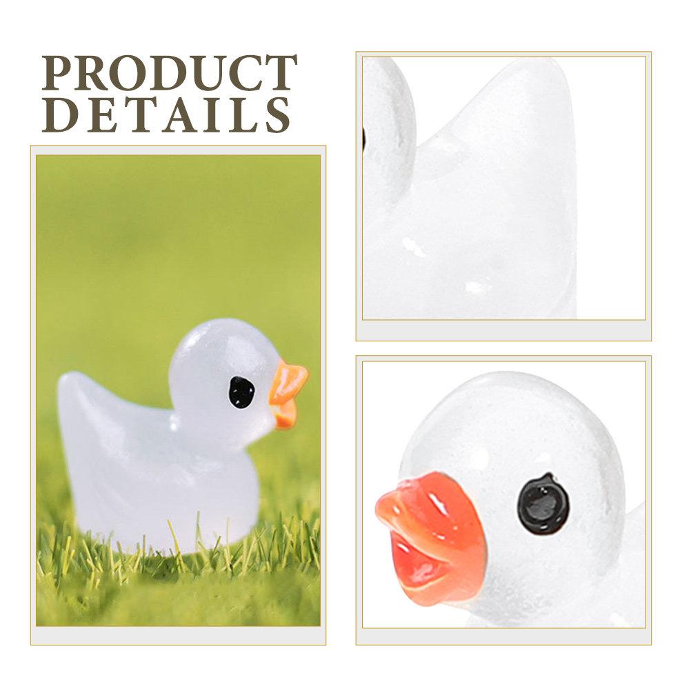 50Pcs Glow in The Dark Duck Resin Animal Statue Adorable Compact Desktop Decor for Home Office Garden Courtyard Resin Animal