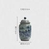 Blue and White Porcelain Storage Jar Classical Tea Box Landscape General Jar with Lid Creative Nut Food Storage Bottle Container