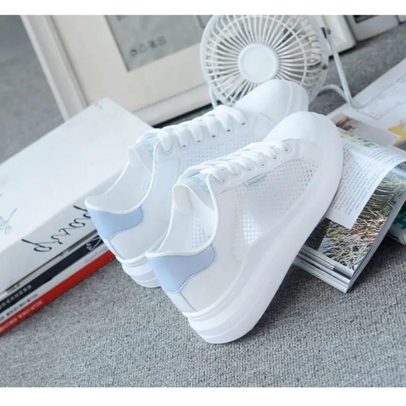 Fashion Women Sneakers Shoes Female Breathable Students Casual Shoes Sports for Girl Flat Mesh White Shoes Vulcanize Zapatos De Mujer