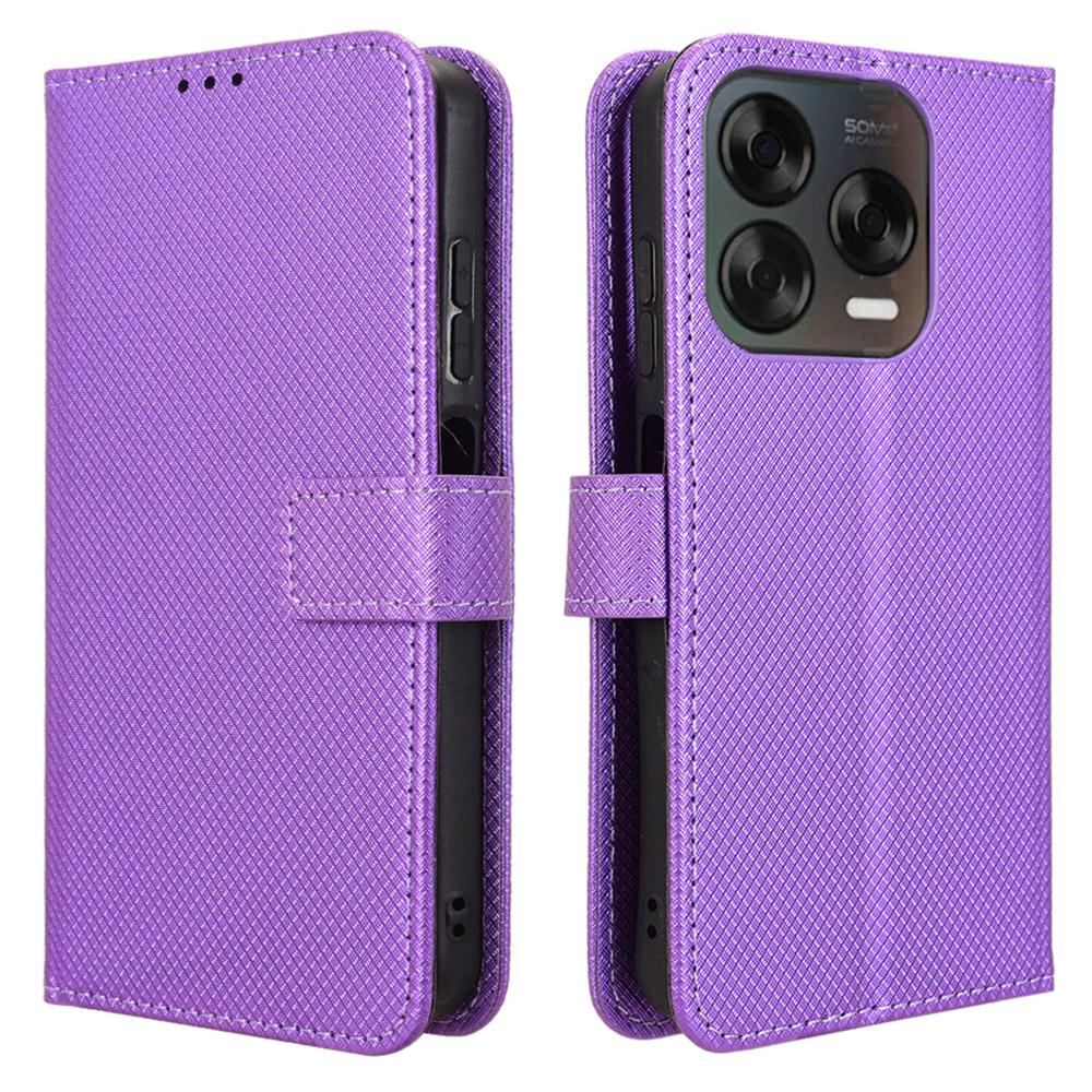 Capa de Telefone Para ZTE Blade V70 Design/Nubia V70 Design/Blade V70 Vita Capa Carteira com Textura Diamante em Couro PU