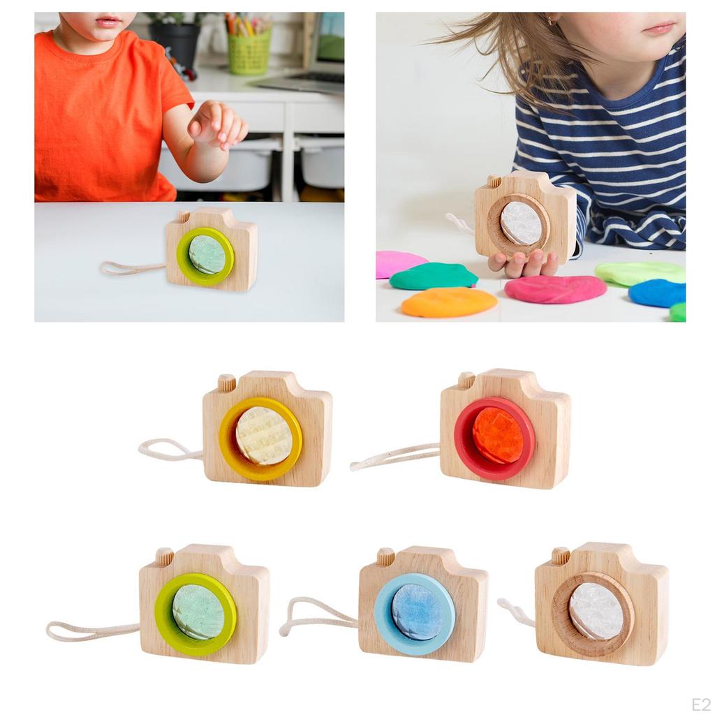 Creative Mini wooden Toy Kaleidoscope Unique Lens Pretend Play Children
