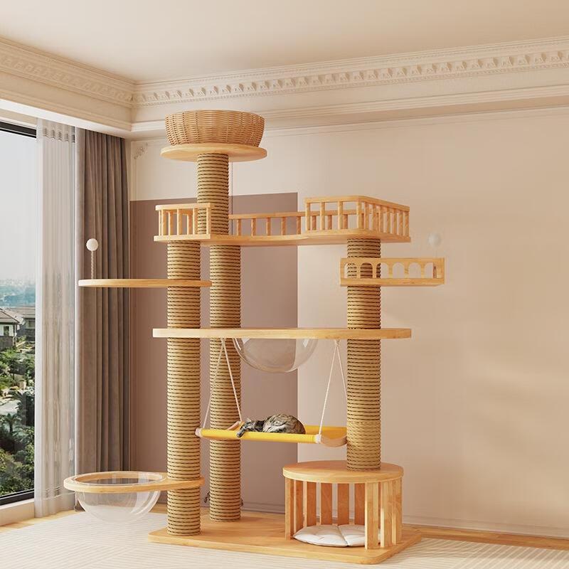 JINGRUIXIANG De Yue Lou Multi-Level Cat Tree with Condo & Scratcher