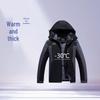 Men's Plus Size Fleece-Lined Windbreaker - Windproof, Waterproof, Warm Cotton Jacket for Mountain Climbing